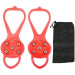 1 paire de crampons 5 pointes antid�rapants pour chaussures, prise renforc�e hiver (35 - 41) rouge