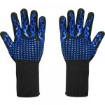 1 paire de gants de grill 33 cm, bleus, r�sistants � la chaleur jusqu'� 800�c - gants l5 r�sistants aux ...