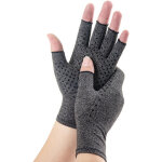 1 paire de gants mi - doigts pour arthrite, compression - id�al v�lo hommes femmes, gris - tour de paume ...