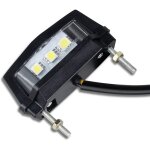 1 pc eclairage de plaque d'immatriculation de moto, 12v universel moto led feu arri�re feu arri�re plaque ...