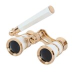 1 pi�ce, jumelles � lunettes, mini jumelles � lunettes avec, blanc, 3x25