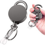 1 pi�ces porte - cl�s r�tractable robuste, porte - cl�s extensible avec crochet, porte - cl�s enrouleur ...