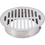 1 pi�ce siphon de sol rond, acier inoxydable 304, bouche plate 160 mm, antiblocage pour balcon et cour ...