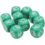 10 d�s � 6 faces imperm�ables antioxydants pour jeux de soci�t�, �ducation et divination, vert