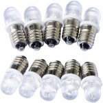 10 ampoules led spot e10 12 v blanc chaud