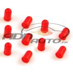10 caches ampoules 5mm compatible avec tableau de bord - rouge