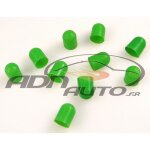 10 caches ampoules t10 - vert - 10mm