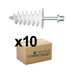 Ram ? lot de 10 chevilles �24 x 40 mm ? 10 pattes � vis 7 x 45 mm ? r�sistance � l'arrachement 15 / 25 ...