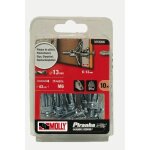 10 chevilles mtalliques  expansion  6 x 34 mm avec vis m6 molly - m18006 - xj
