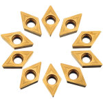 10 pcs cnc inserts en carbure, forme losange plaquettes en cutter tour, lame en carbure indexable pour ...
