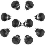 10 pi�ces 12mm bouton poussoir �tanche momentan� mini bouton poussoir bouton poussoir ankg - 01 (noir) ...