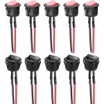 10 pi�ces 6a / 250v 10a / 125vac interrupteur � bascule rond pr�c�bl� 2 broches interrupteur � bascule ...