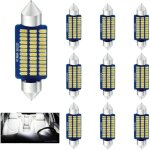 10 pi�ces ampoule led voiture int�rieur 41 mm, �clairage led int�rieur voiture, ampoules blanches 12 ...
