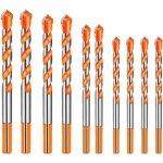 10 pi�ces carbure de tungst�ne ma�onnerie foret ensemble pour c�ramique porcelaine m�tal acier (6 / 8 ...