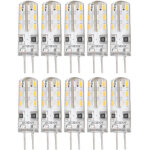 10 pi�ces g4 ampoule led bi broche base silicone blanc chaud 3000k 1. 5w ac220v 110lm paysage ampoules ...