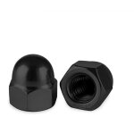 10 pi�ces m5 �crous borgnes noir en acier inoxydable din 1587 �crous borgnes hexagonaux m8 d�me ecrous ...