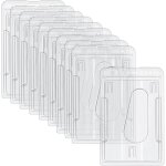 10 pi�ces porte carte transparent rigide, 5. 99cm porte badge en plastique rigide avec fente pour le ...