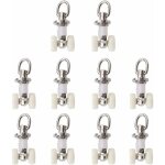 Rhg 10 pi�ces rouleaux de rail planeur de voie de rideau plastique twin � roulettes en alliage d'aluminium ...