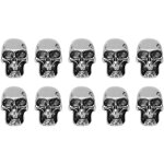 10 pi�ces t�tes de cr�ne alliage diy pendentifs squelette pour paracord et porte - cl�s double trou