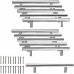 Minkurow ? lot de 10 poign�es de meuble en acier inoxydable bross� ? entraxe 96 mm ? longueur 150 mm ...