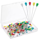 100 �pingles color�es � t�te pointue, en acier inoxydable et en verre, id�ales pour les bouquets, les ...