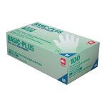100x gants jetables basic plus taille xl beige clair latex - 01039 - xl - ampri