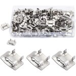 100 pi�ces boucle de cerclage en acier 10 mm, mgctolbox cerclage en acier joints pour feuillard de 8 ...