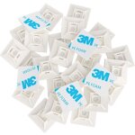 100 pi�ces embases adhesive pour attache de cable, 28mm x 28 mm, blanc, serre - c�bles auto adh�sif, ...