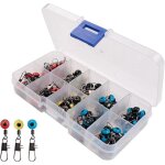 100 pi�ces �merillons de baril de p�che, �merillons de p�che avec mousqueton �merillons de plate - forme ...