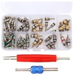 100x valve core r12 / r134a voiture air climatiseur vanne noyau d�monte obus kit