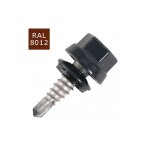 Scell - it - 100 vis pour bacs acier d. 6, 3 mm l. 22 mm zamatop - cr th12 pour le couturage - ral 8012 ...