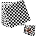 100 x food packaging paper, black checked waxed paper, food grade paper for burgers and snacks, grease ...