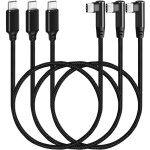 100cm usb c vers usb c c�ble 3 pack, angle droit 60w pd type c c�ble de charge rapide compatible avec ...