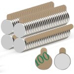 100pcs aimant autocollant 8 x 1 mm - petit frigo, adh�sif mini, magnet puissant plat pour tableau magn�tique, ...