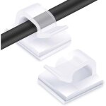 100pcs clips c�bles, attache cable adhesif rangement de accroche cable fixation auto collant, cavalier ...