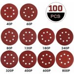 100pcs disque de pon�age papier abrasif 125mm disques abrasifs 40 / 60 / 80 / 120 / 180 / 240 / 320 / ...