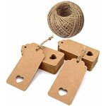 Vurahome - 100pcs �tiquettes papier kraft �tiquette carte kraft 9, 5x4, 5cm pour cadeau de mariage / ...