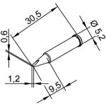 102 cd lf 12 panne de fer  souder forme de burin, droite taille de la panne 1. 2 mm contenu 1 pc(s) ...