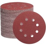 105pcs disque de pon�age 125mm, disques a poncer papier abrasifs 8 trous id�al pour poncer / polir pour ...