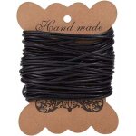10m cordon en cuir de vache pour diy bijoux et fabrication de collier et bracelet, noire, 2mm
