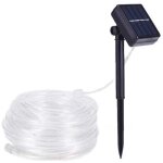 10m solaire ruban lumineux, 100 led lumi�res de fil de tube de cuivre decoration lumineuse solaire ext�rieur ...