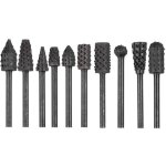 10pcs 1 / 8 '' shank rotary burr rape ensemble en acier au carbone sculpture sur bois fichier rape forets ...