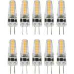 Sjlerst 10pcs ampoules led g4, 2w 3000k ac 12 - 24v ampoules � intensit� variable pour lustre plafonnier ...