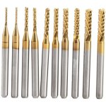 10pcs fraise en bout en carbure c�ment� � gravure bits sculpture perceuse outils endated mill 0, 8 - ...