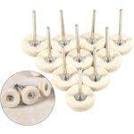 10pcs tampon de polissage roue de polissage laine roue de polissage circulaire en forme de roue t�te ...