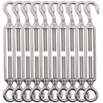 10pc tendeur de c�ble � crochet m5 (oeil de crochet), tendeur de fil en acier inoxydable / tendeur de ...