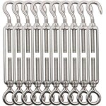 10pcs tendeur cable inox fil de m5 tendeur crochet et oeil, tendeurs de filin acier inox, tendeurs cable ...
