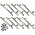 10x 160mm acier inoxydable t barre poign�es cusine, �12mm poign�e barre de porte d?armoire avec vis