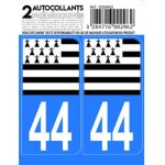 10x autocollant departement 44 - drapeau breton 10x autocollant departement 44 - drapeau breton