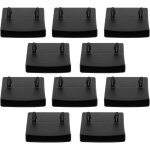 10x embout support latte double 55x10mm � clipser plastique noir pour sommier cadre bois lit meuble